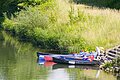 Paddelboot am Kanal